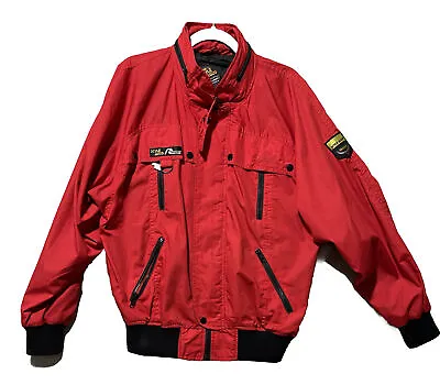 VTG. Style Auto Jacket Large Red Cycling Racing California Carrera Design • $65