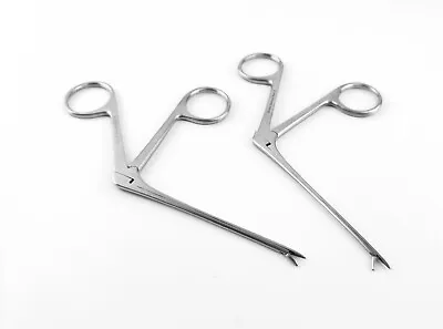 2 Micro Alligator Ear Forceps 3  Shaft Serrated ENT Surgical Instruments German • $17.99