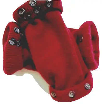 Fingerless Gloves Red Purple Maroon 100% Cashmer S M L Os Mittens Arm Warmers • $28.49