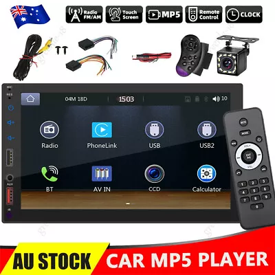 Double Din Car Stereo Bluetooth Head Unit For Apple CarPlay Android Touch AUX TF • $65.99