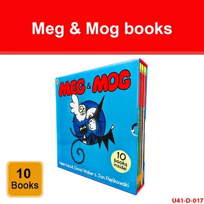 Meg & Mog 10 Picture Books Collection Box Set Mog's Missing Meg At Sea NEW • £17.34