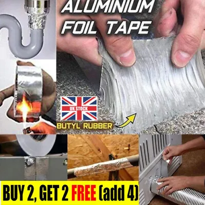 £5.59 • Buy Super Strong Aluminum Foil Tape Butyl Seal Rubber Tape Waterproof Roof Repair ++