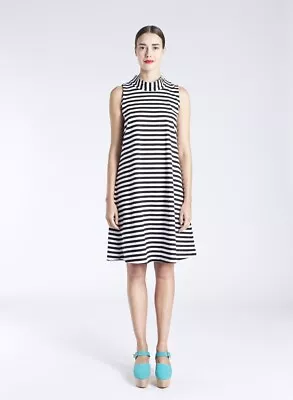 Marimekko Tasaraita Stripe Mockneck Riemukas A-line Mini Dress M • $49.49