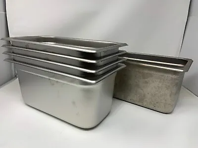 LOT Of 4 NEW Stainless Steel Third Size 6'' Deep Steam Table Pans 1/3rd • $42