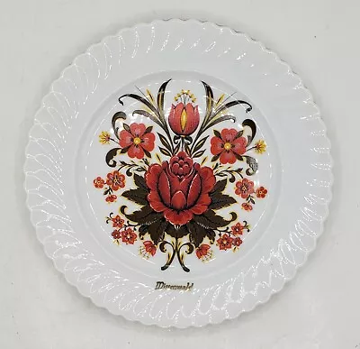 OLD Vintage AK Kaiser Salad Plate 8  Mittenwald With Burnt Orange Flowers • $18