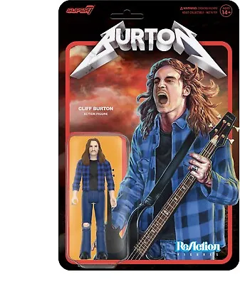 Metallica Cliff Burton ReAction Figure (Blue Flannel Shirt) Super7 - In Stock • $24.88