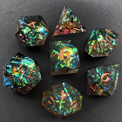 Poly Dice Set D&D DND Dungeons & Dragons RPG Card Gaming Polyhedral D4-D20 7Pcs • £11.99