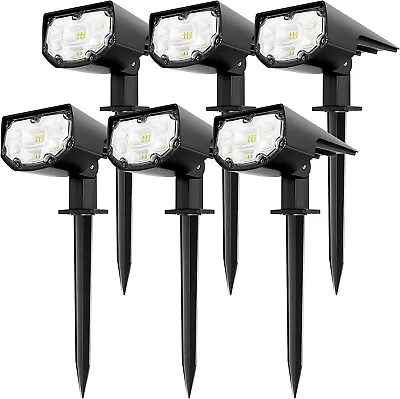 US 6 Pack 12-LED Solar Spotlights Landscape Lights Outdoor Garden Pathway Lamps • $39.95