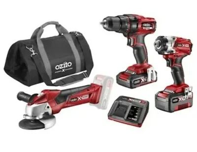 Ozito Combo Kit PXC 18V Drill Impact Driver And Angle Grinder Kit Cordless • $429.99