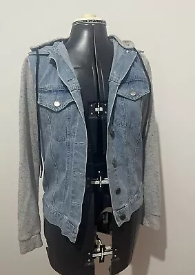 Lovely All About Eve Denim Jacket With Hood S 10 • $15