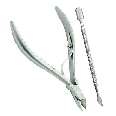 Cuticle Nipper Clipper Cutter Cuticle Pusher Manicure/pedicure Tools 2 Pc Set • $9.99