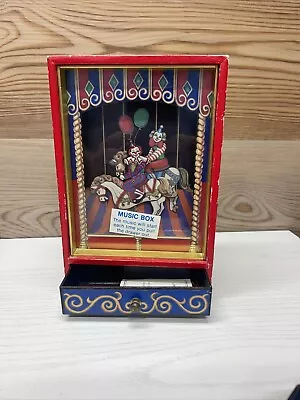 Vintage Otagiri Music Box Clown Riding Pony Horse French Can Can Parts Only • $9.99