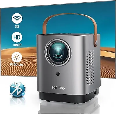 TOPTRO Mini Projector 9500 Lumen Portable Projector 1080P Supported 5G WiFi B • $247.88