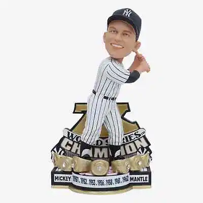 MICKEY MANTLE New York Yankees 7x WORLD SERIES Champ Rings Bobblehead #/207 NIB! • $350