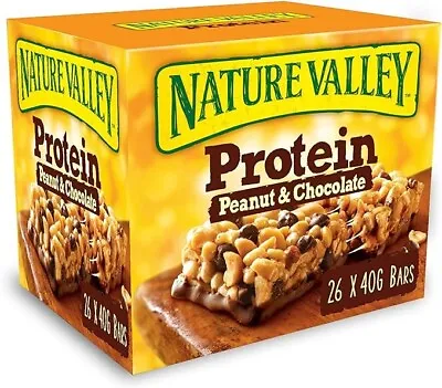 Nature Valley Protein Peanut & Chocolate Gluten Free Cereal Bars 26 X 40g • £34