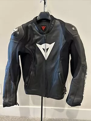 Dainese Sport Pro Perforated Leather Jacket Black/White 50 EU • $219.99