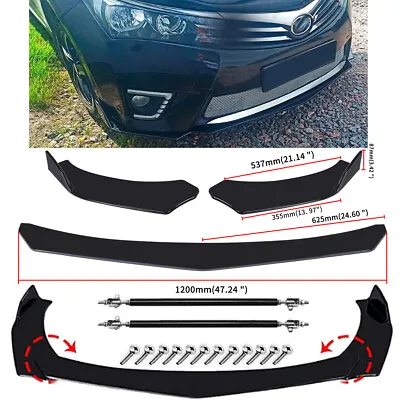 Glossy Black Front Bumper Lip Spoiler Splitter+Strut Rods For Toyota Sequoia • $39.99