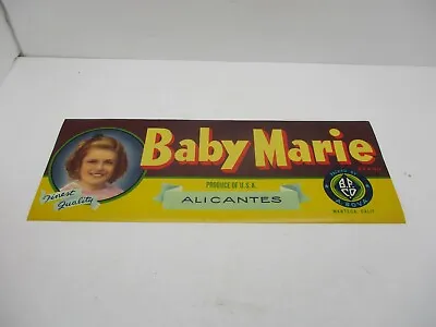 Vintage Baby Marie Brand Fruit Crate Label • $9.99
