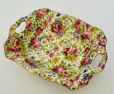 VTG Royal Winton Grimwades Summertime Chintz Square Sweet Meat Nut Dish Ascot • $27.99