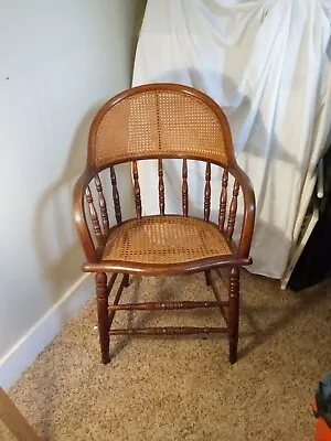 Vintage Cane Back &Seat Office Chair  Armchair  Mid Century Made USA • £14.46