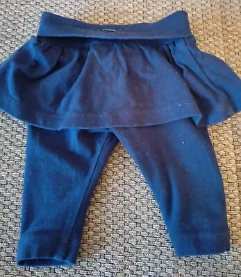 Baby Gap Girls Navy Blue Skirt Over Leggings 0-3 Months • £2