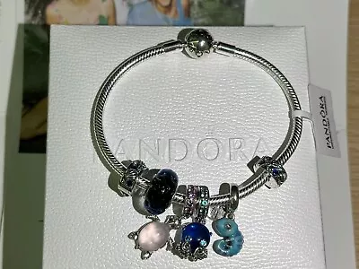 Pandora 925 Silver Bracelet Sterling Sea Turtle Charm 7.5 Inch New With Box • $55.90