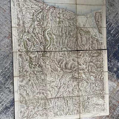Linen Map Of  Aberystwyth 1912 1 Inch To The Mile In 2 Parts • £5