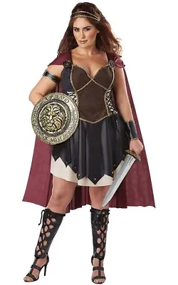 Glorious Gladiator Plus Size Adult Womens Greek Roman Warrior Costume • $81.99