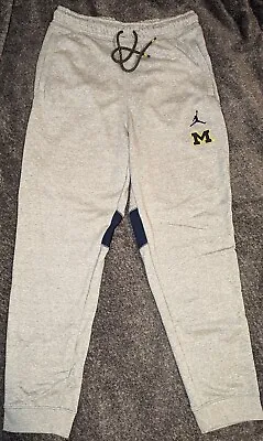 JORDAN Michigan Wolverines Fleece Pants DD6117-063 Grey Heather (MEN’S XL ) • $139.99