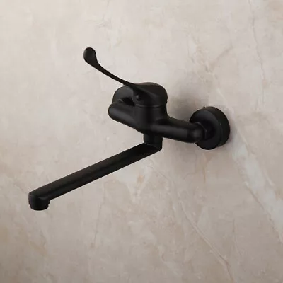 Wall Mounted Medical Faucet Long Handle Bathroom Mixer Faucet Arm Touch Taps • $48