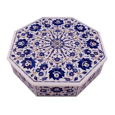 Bangle Box For Girls Inlaid With Lapis Lazuli Stone Octagon Marble Jewelry Box • $360