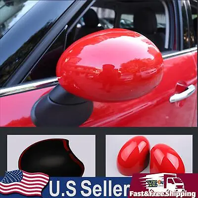 2 X Red Mirror Covers For MINI Cooper R55 R56 R57 High Quality • $31.79