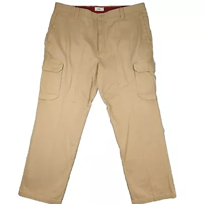 Dockers Iconic Cargo Pants Men 42x32 Tan Flat Front Straight Leg Relaxed Fit NWT • $22.27