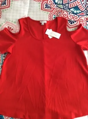 C'est La Vie Women's Cold Shoulder Blouse - Size L - Red - New W/tags • $10