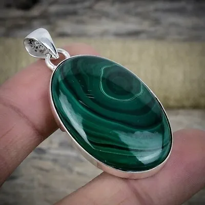 Malachite Pendant In A Sterling Silver Bezel • £14.99