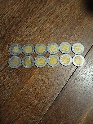 Lot Of 12- MÉxico 🇲🇽 12 (5) Pesos Coin 1994-2021 • $11.99