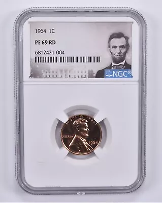 1964 Lincoln Memorial Cent PF69 RD NGC Special Label • $39.95