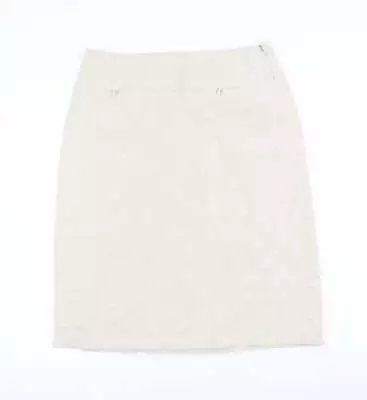 Fake London Womens Beige Linen A-Line Skirt Size L Zip • £5