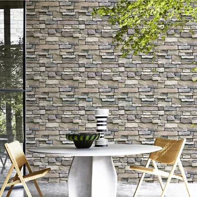 6M Brick Pattern Self-adhesive Wallpaper Rolls Outdoors Mural Room Home Decor • $48.99