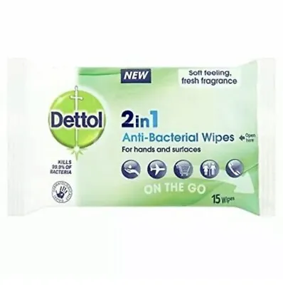 £2.99 • Buy Dettol - 2 In 1 - Anti Bacterial Wipes - 15 Wipes