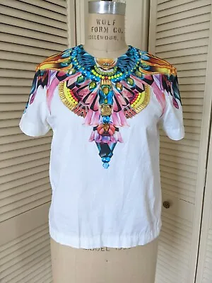 Manish Arora Bright Digital Print Embroidered Jeweled Beaded Cotton Shirt Size M • $95