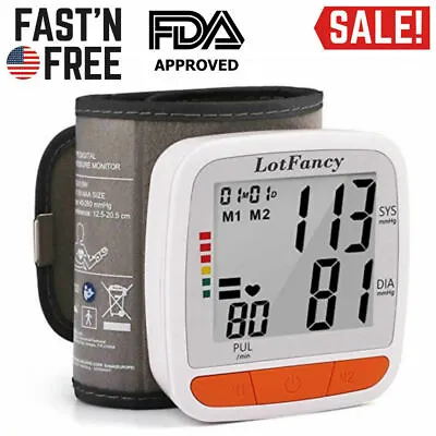 Automatic Wrist Blood Pressure Monitor BP Cuff Gauge Heart Rate Machine Tester • $13.90