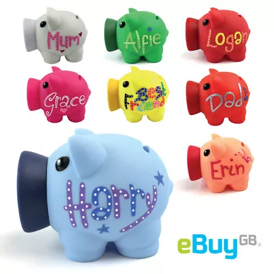 £9.99 • Buy Personalised PIGGY BANK Custom Money Box Pot Of Dreams Savings Fund Hand Drawn
