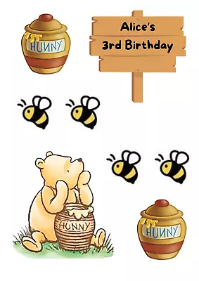 Personalised Winnie The Pooh Edible Cake Toppers A4 Decoration Sheet  Uncut  • £4