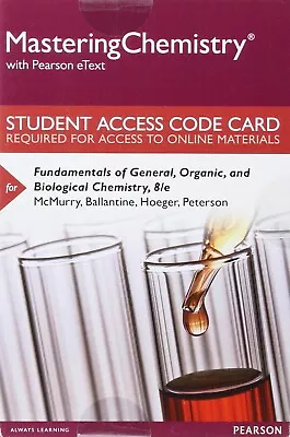 Mastering Chemistry EText Access Code Card Fundamentals General Biological 8th • $80.99