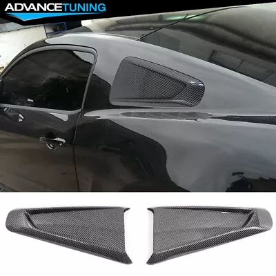 $78.99 • Buy For 10-14 Ford Mustang Coupe Rear Quarter Window Louver Cover Carbon Fiber Print