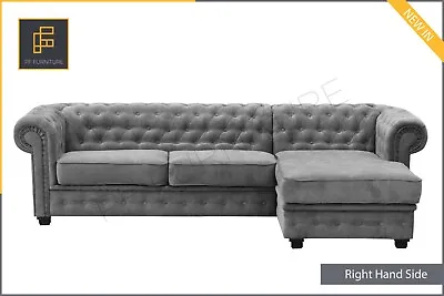 Brand New CHESTERFIELD CORNER Sofa In Fabric Silver Grey Teal NEW Navy Blue • £859