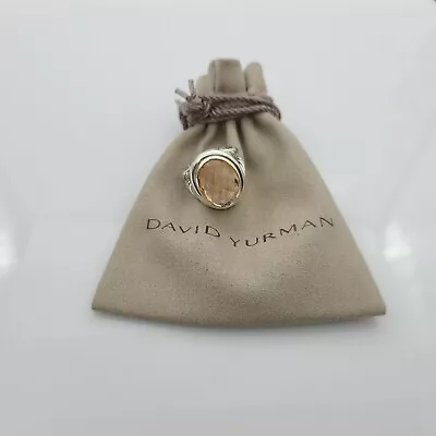 David Yurman Sterling Silver 925 Oval Ring Morganite 13x18mm Size 8 US • $225