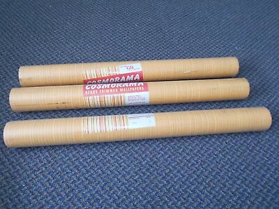 £15.99 • Buy Vintage COSMORAMA Wallpaper X3 Full Rolls Orange Stripe 2082 E (1014) 60s 70s