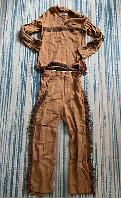 1950's Davy Crockett Original Vintage Shirt Pants Fringe Outfit Tom Sawyer Rare! • $149.99